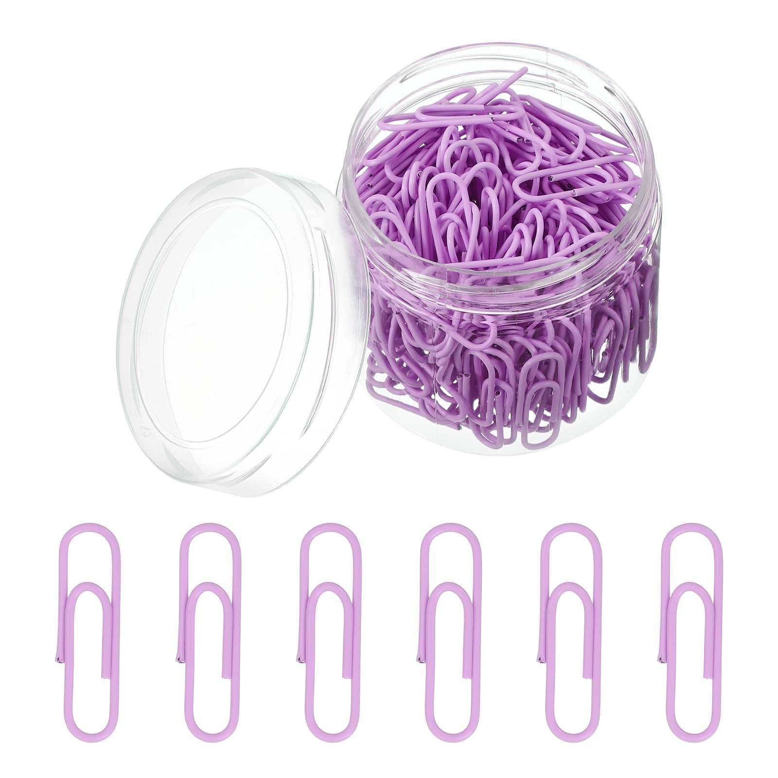 PATIKIL 200pcs Paper Clip, 28mm Paper Clip Cute Metal Clips Rust-Proof Strong Durable Bulk for Office Home, Purple