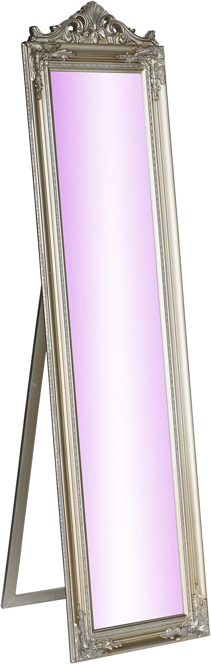 Milton Greens Stars Camilla Wooden Standing Mirror with Decorative Design, Champagne,