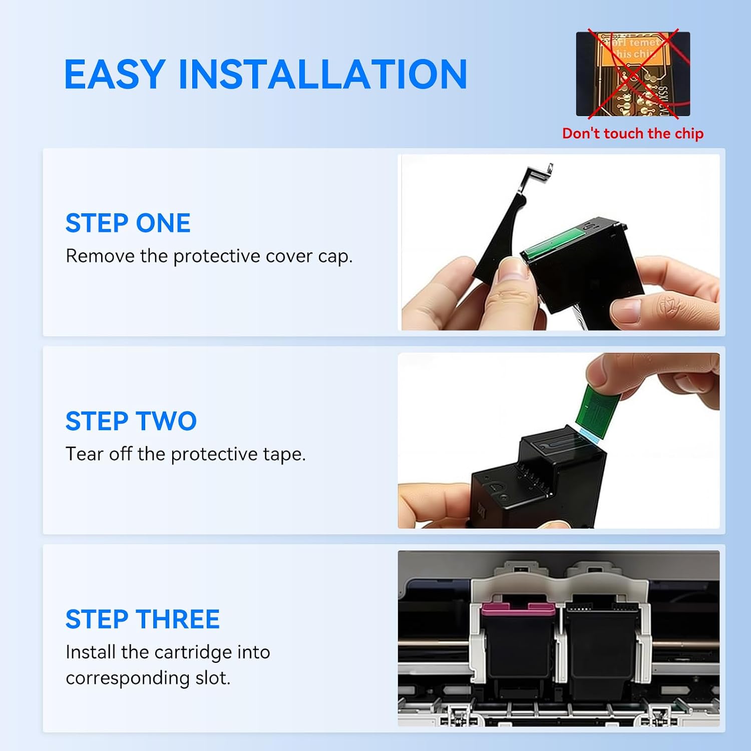 67XL Ink Cartridge Replacement for HP Ink 67XL Remanufactured for Envy 6052 6055 6058 6075 Envy Pro 6455 6455e 6452 6458 DeskJet 1255 2732 2752 2755e 4140 Printer(Black, Tri-Color)