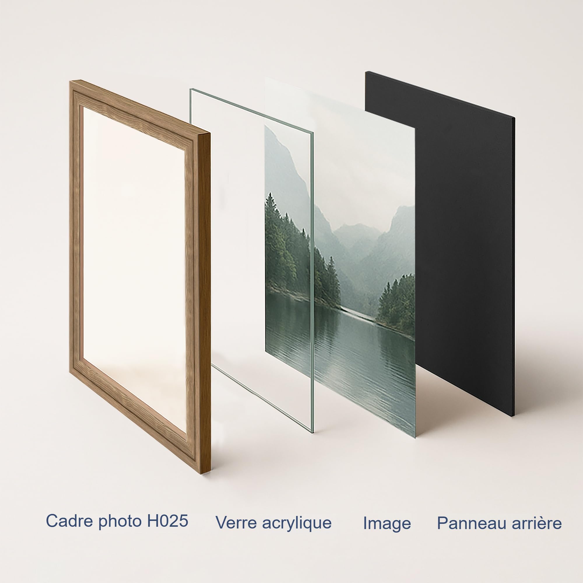 WANDStyle Cadre photo bois rustique, cadre chêne, cadres photo 30x40 cm