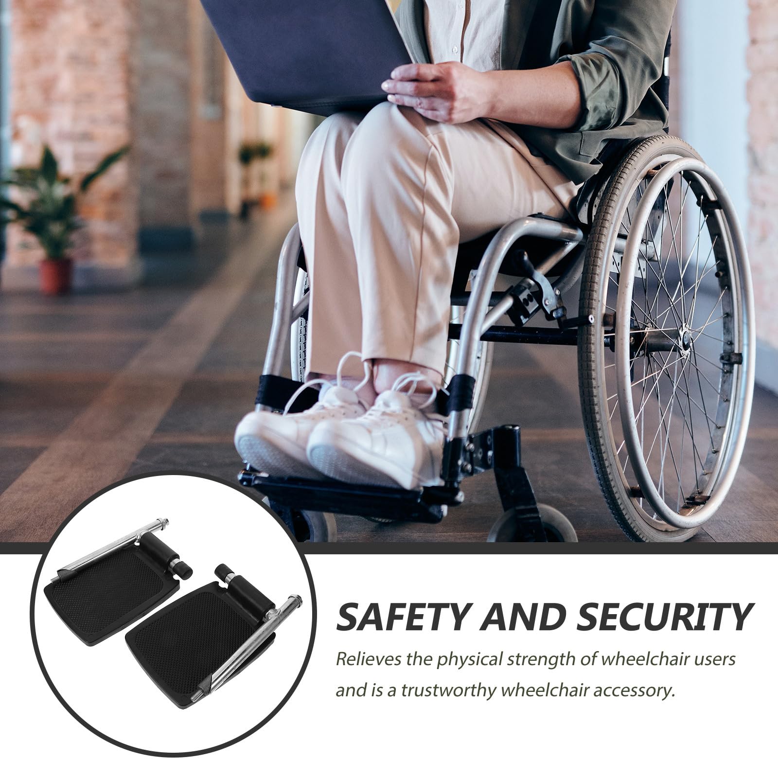 Reposapiés resistente para silla de ruedas con poste de soporte de aleación de aluminio, pedal de repuesto diseñado para reducir la carga del cuidador y la fuerza física, adecuado para