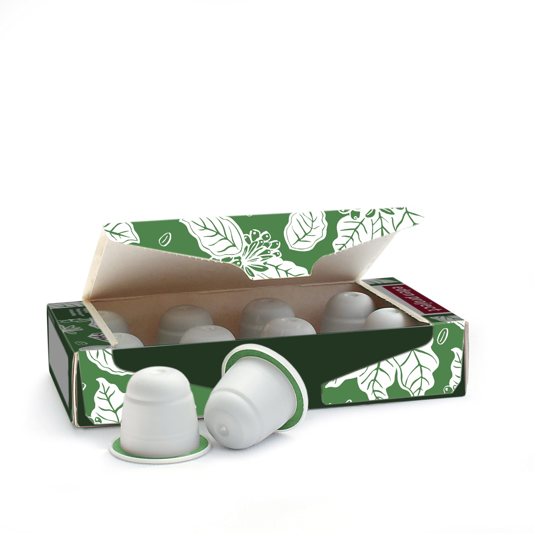 THE EDEN PROJECT Cápsulas de café compatibles con Nespresso, sin plástico, compostables, biodegradables, neutrales, 60 cápsulas, 6 paquetes de 10 unidades