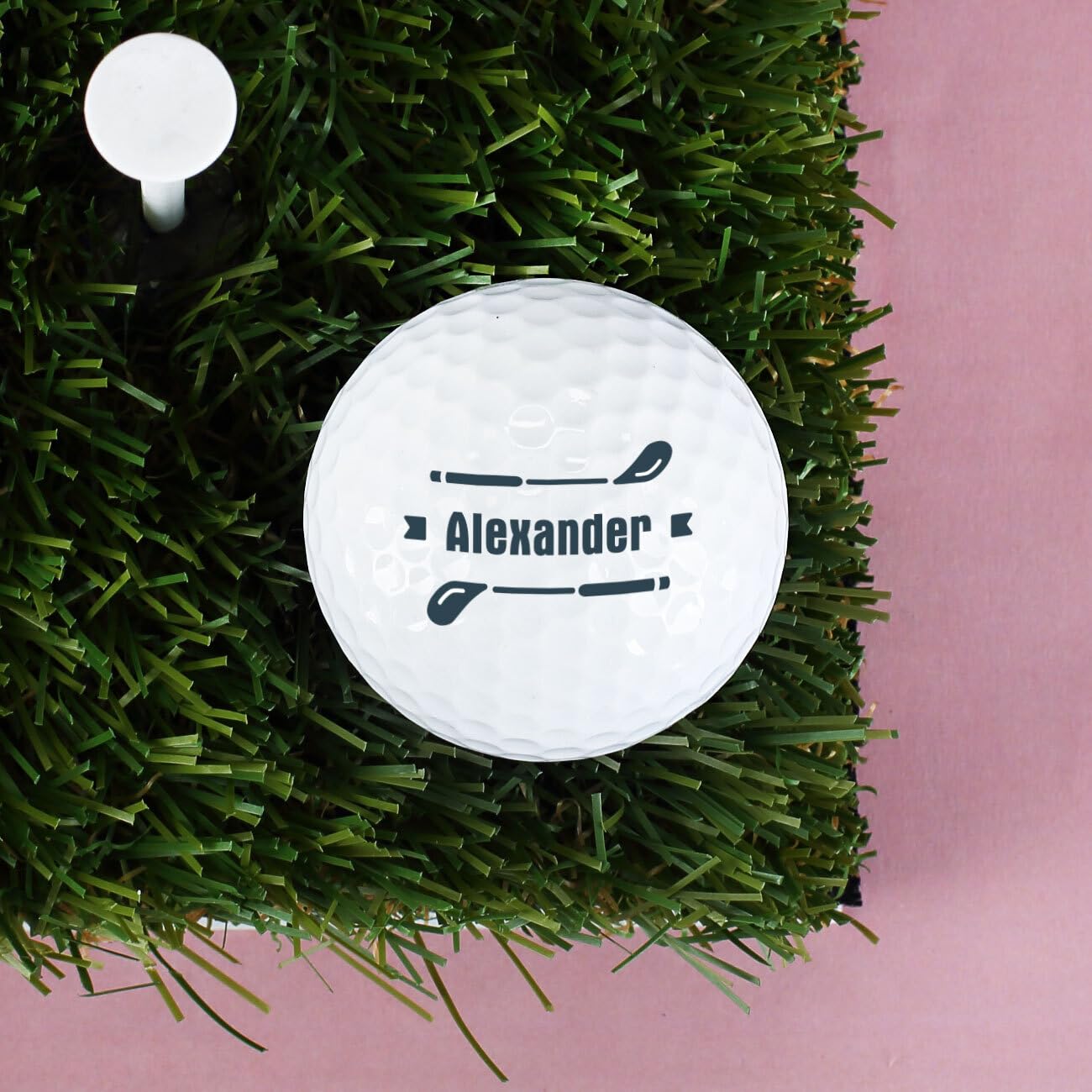 Herz & Heim® Golfball mit Namen personalisert / 3er Pack/Golf-Geschenk Schläger