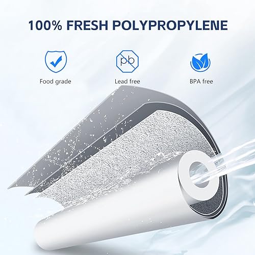 Miniatura 10 de BLUERISE Filtro de agua de 5 micrones de 10 x 2.5 pulgadas de repuesto para sedimentos para toda la casa, cartucho de repuesto para filtro de agua