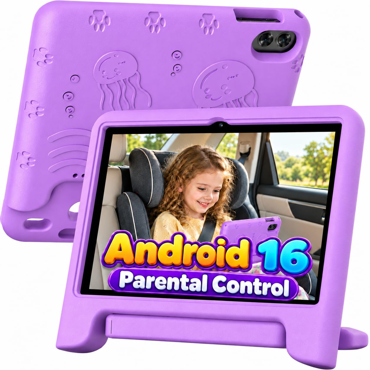 10 Inch Kids Tablet, Android 16, Octa‑Core, 24GB+64GB