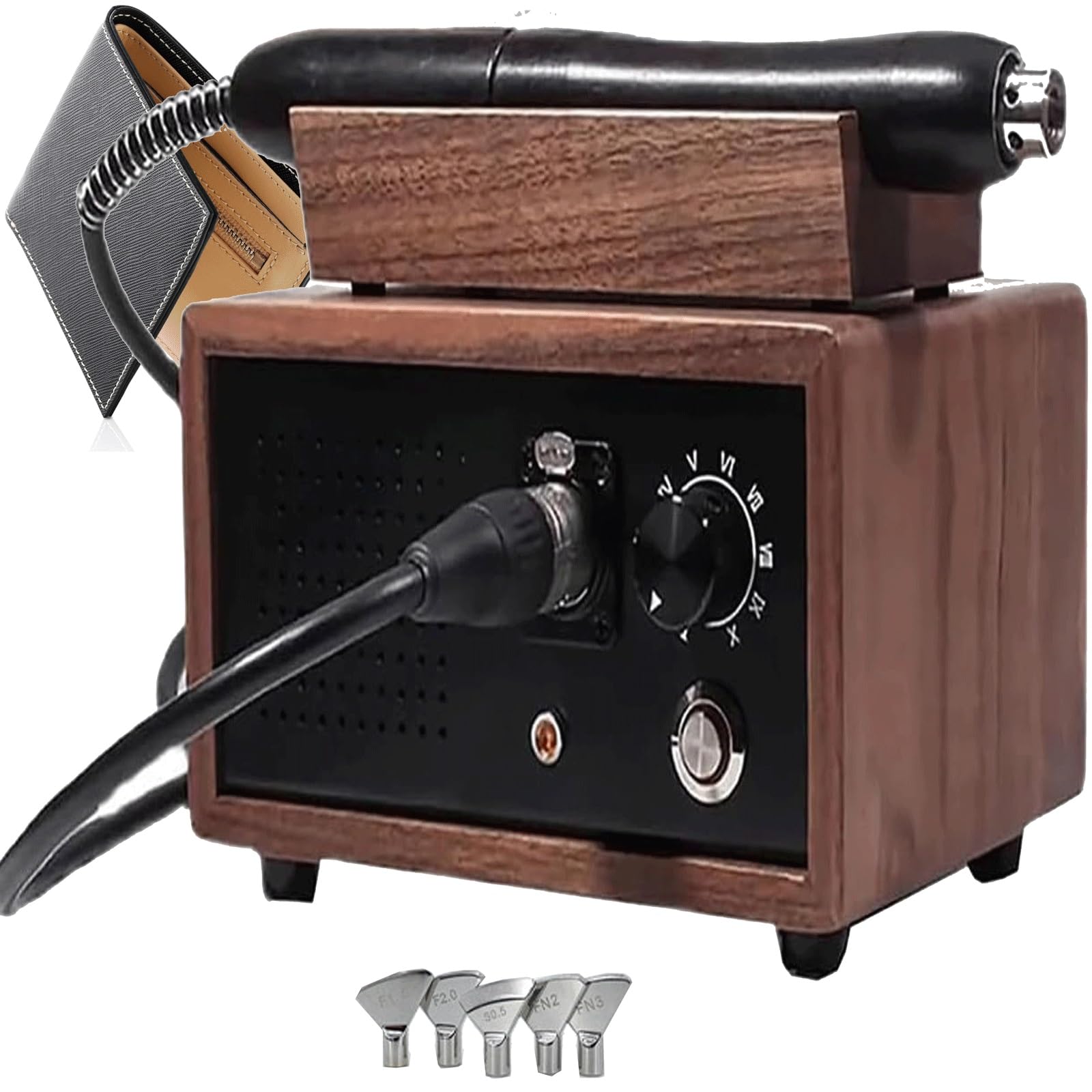 XGHDPBMXGHDPBM Iron Leather Edge Creaser, Electric Leather Heat Edge Creaser Machine, Leather Craft Edge Creaser Crimper Grooving Tool, Temperature Range: 0-400℃, For Leather Products, Shoes, Bags, Belts