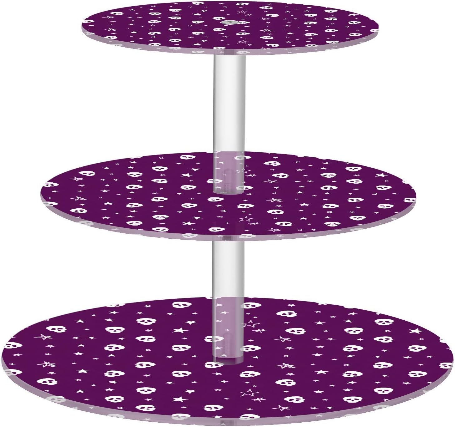 Skull Star 3 Tier Acrylic Cupcake Stand, Cupcake Stand for 34 Cupcakes for Weddings, Christmas,Holidays,Parties,Birthday,Printed Cupcake Tower 23300201