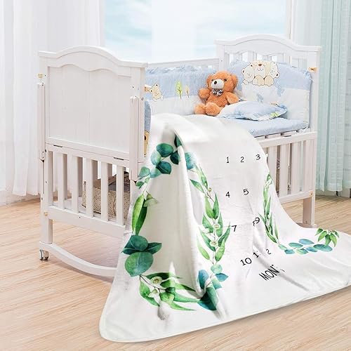 Miniatura 6 de Manta mensual de hitos para bebé, manta de mes para recién nacido, unisex, neutro, regalo personalizado para ducha, decoración de habitación del