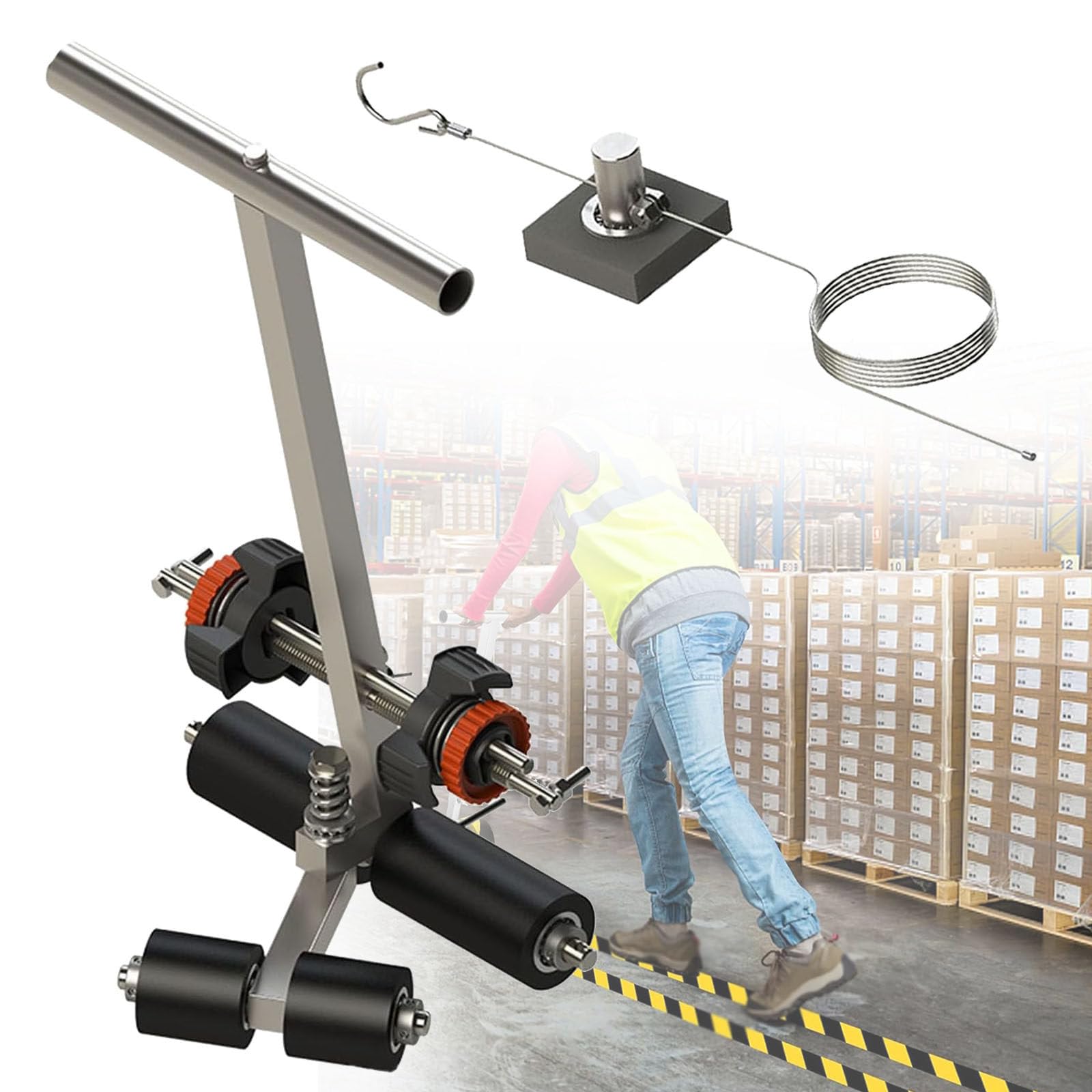 asdchZen Wheel Transfer Line Marking Machine,Basketball Court Marking Kit,Court Marking Kit,For Road Warning/Warehouse/Parking Lot
