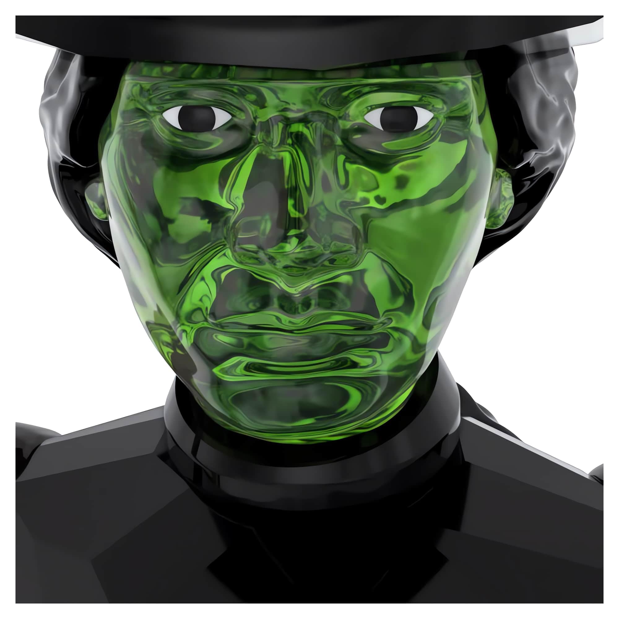 Swarovski Wicked Elphaba Thropp, Kristallfigur aus dem Film Wicked mit dem Charakteristischen Schwarzen Outfit, der Grünen Haut, ihrem Besen und 444 Facetten, Größe: 14 x 3.7 x 7.3 cm