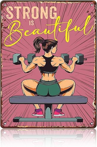 Miniatura 33 de Cartel de metal para gimnasio de estaño | Puedo hacer todas las cosas a través de Cristo | Cartel motivacional retro para gimnasio | Para Gimnasio