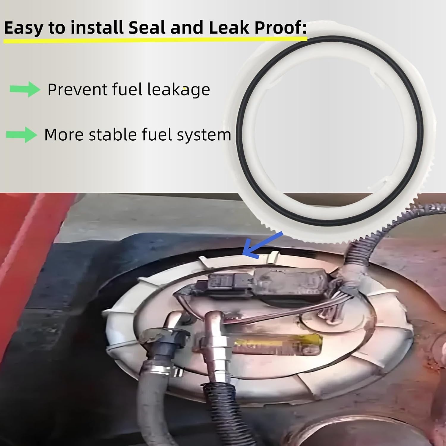 Fuel Pump Lock Ring & Tank Seal for 2005+ Toyota Corolla/Tacoma | ABS+Rubber Leak-Proof Design | Replaces OE#77144-04010, LO190