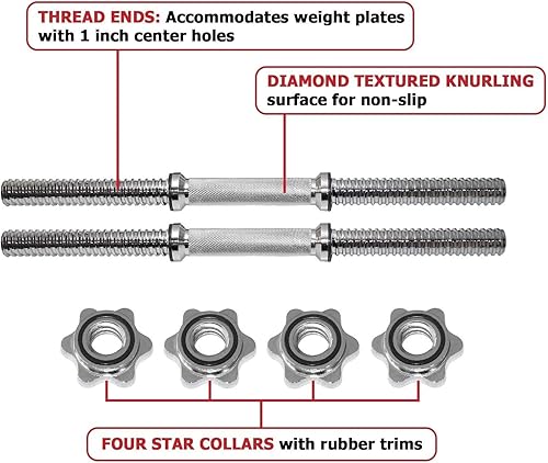 Miniatura 10 de JINCAN - Mancuernas roscadas y asas ajustables para mancuernas (1 pulgada)