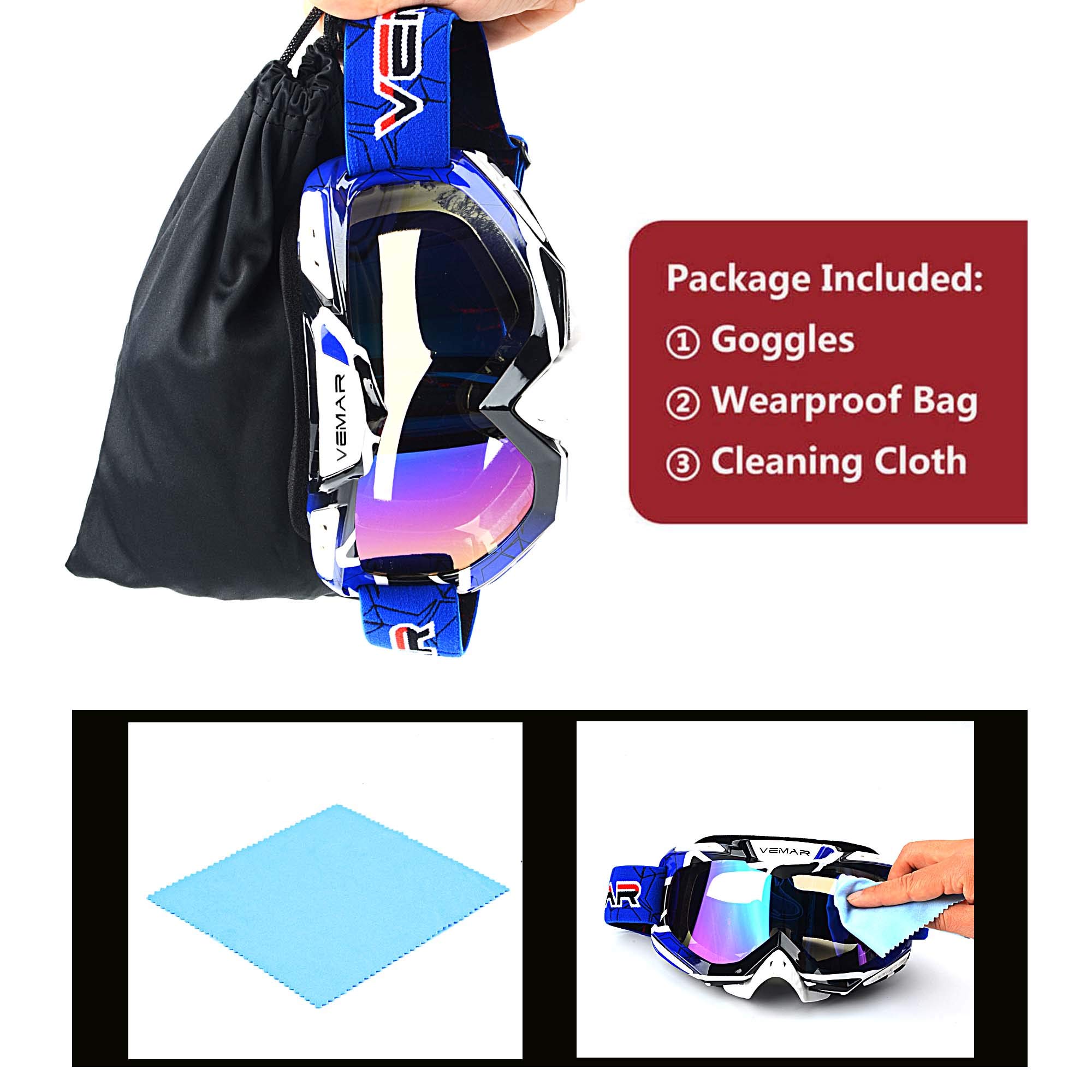 Motocross Brille Polarisierte Motocross Brille Sport Motocross ATV Rennbrille Motocross Taktisch Flexibel Winddicht Staubdicht Kratzfest