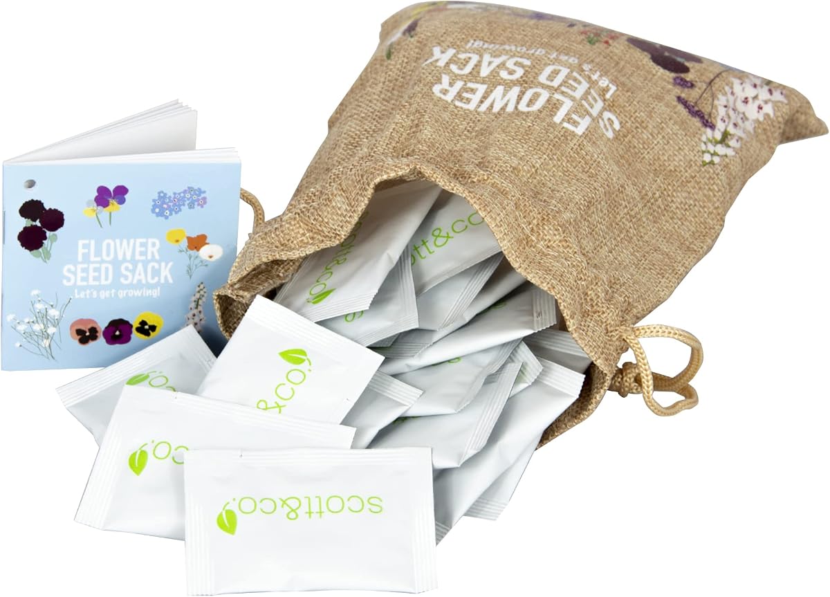 Scott&Co. Flower Seed Variety Pack - 30 Different Varieties of Flower Seeds to Grow Your Own. Butterfly and Bee Attracting, Grow Indoor and Outdoor. Gardening Gifts for Women and Men. — view 2