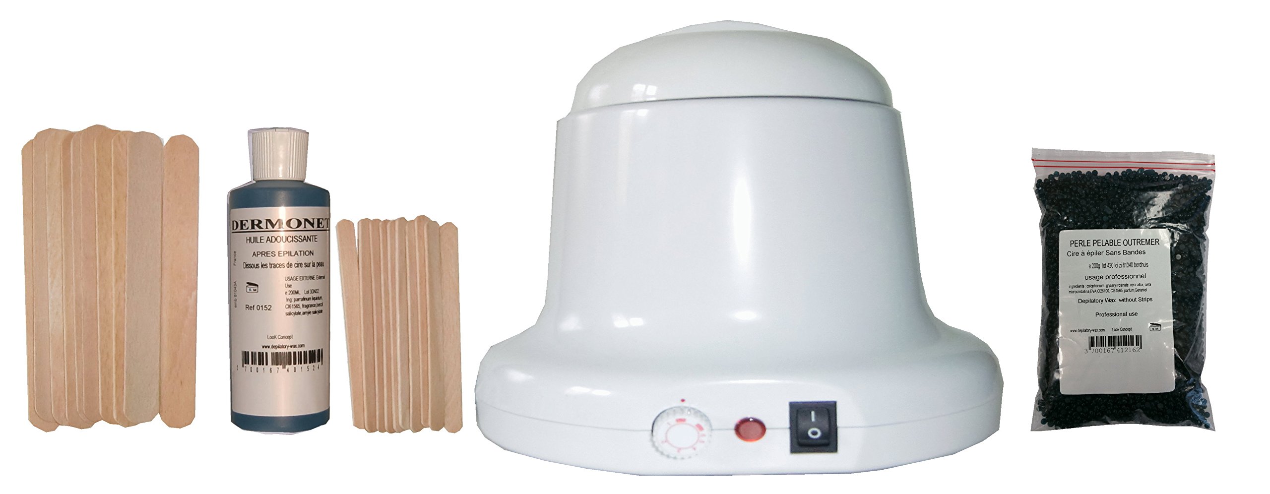 Storepil - zestaw do depilacji woskowej 400 ml Charles Ney - 200 g Pearl Peelable OUTREMER, szpatułki do ciała, twarz, olej po depilacji. Gotowy do użycia zestaw do depilacji