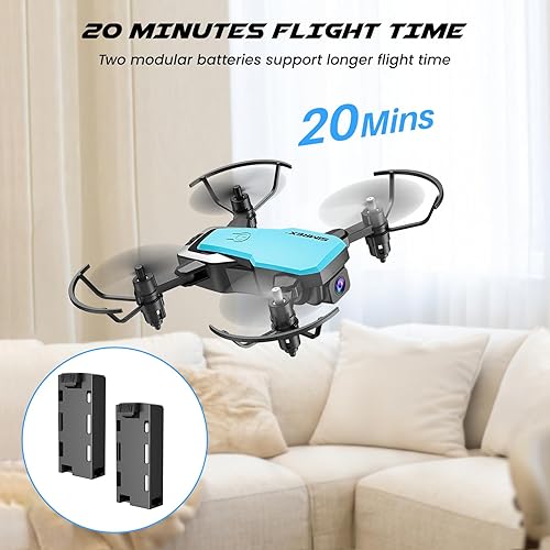 Miniatura 7 de SIMREX X300C Mini Drone RC Quadcopter Plegable Altitud Hold Headless RTF 360 grados FPV Video WiFi 720P HD Cámara 6-Axis Gyro 4CH 2.4Ghz Control
