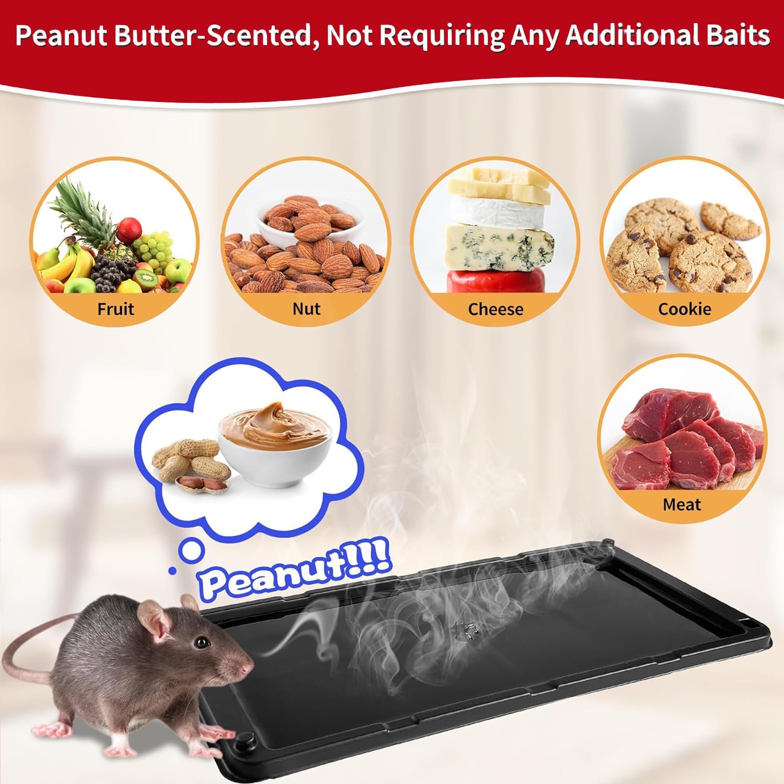 Piege a Souris Piege a Rat Colle, Plaques de Glue Anti Rongeur, 10 Pieces