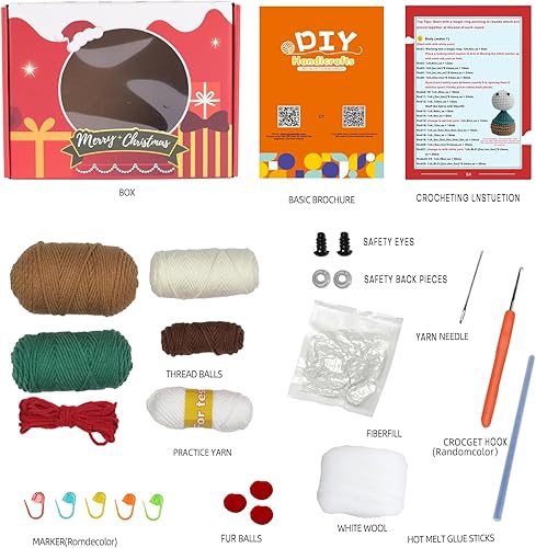 Miniatura 2 de ECHCOSAY Kit de ganchillo para principiantes, kit completo de ganchillo con tutoriales en video paso a paso, kits de inicio de ganchillo regalo de