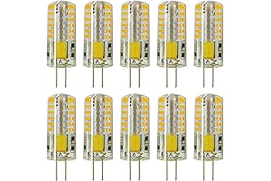 RAYHOO 10pcs 3W G4 LED Bi-Pin 2700K Warm White T3 JC Halogen Replacement Bulbs