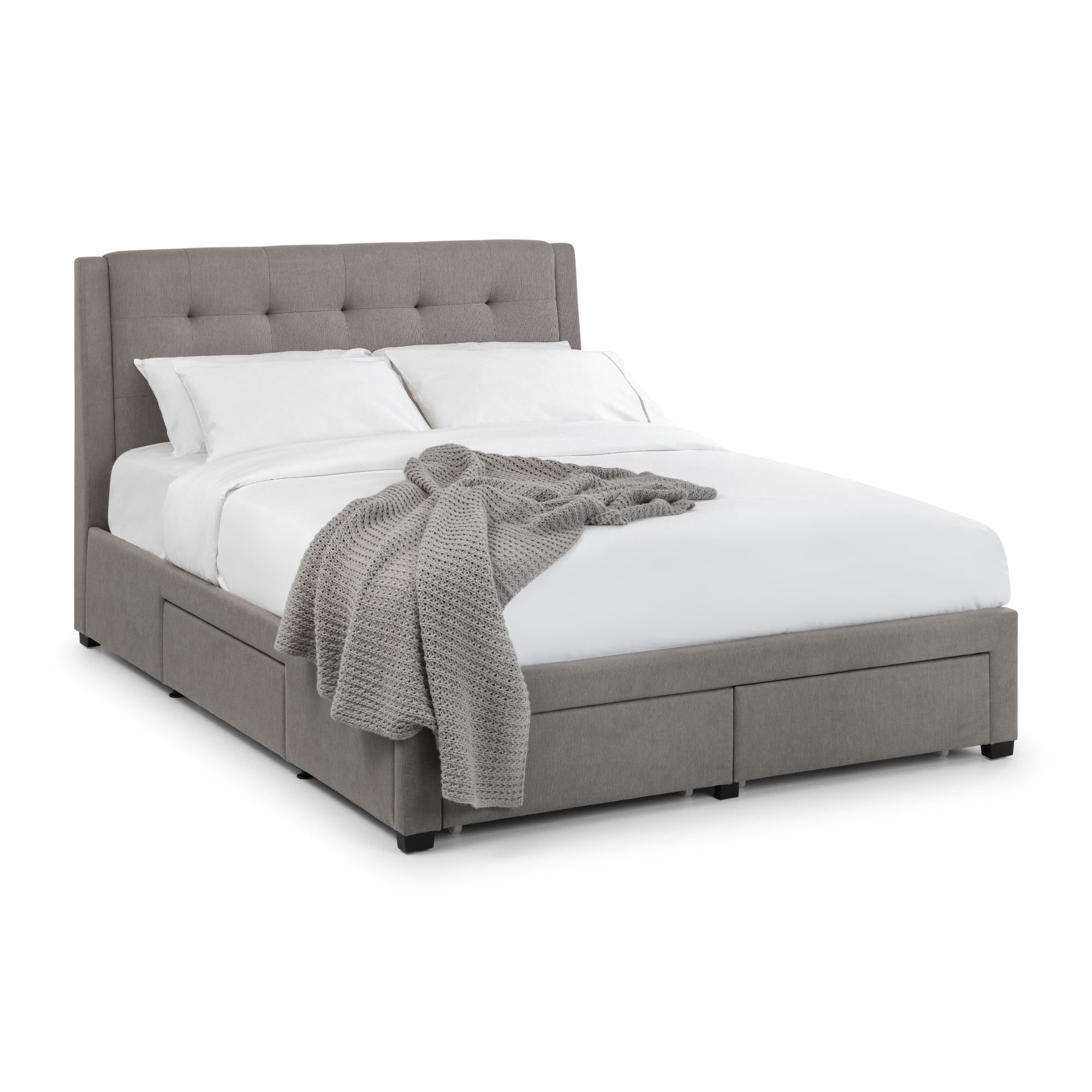 Julian BowenGrey Fabric Fullerton Bed, Super King