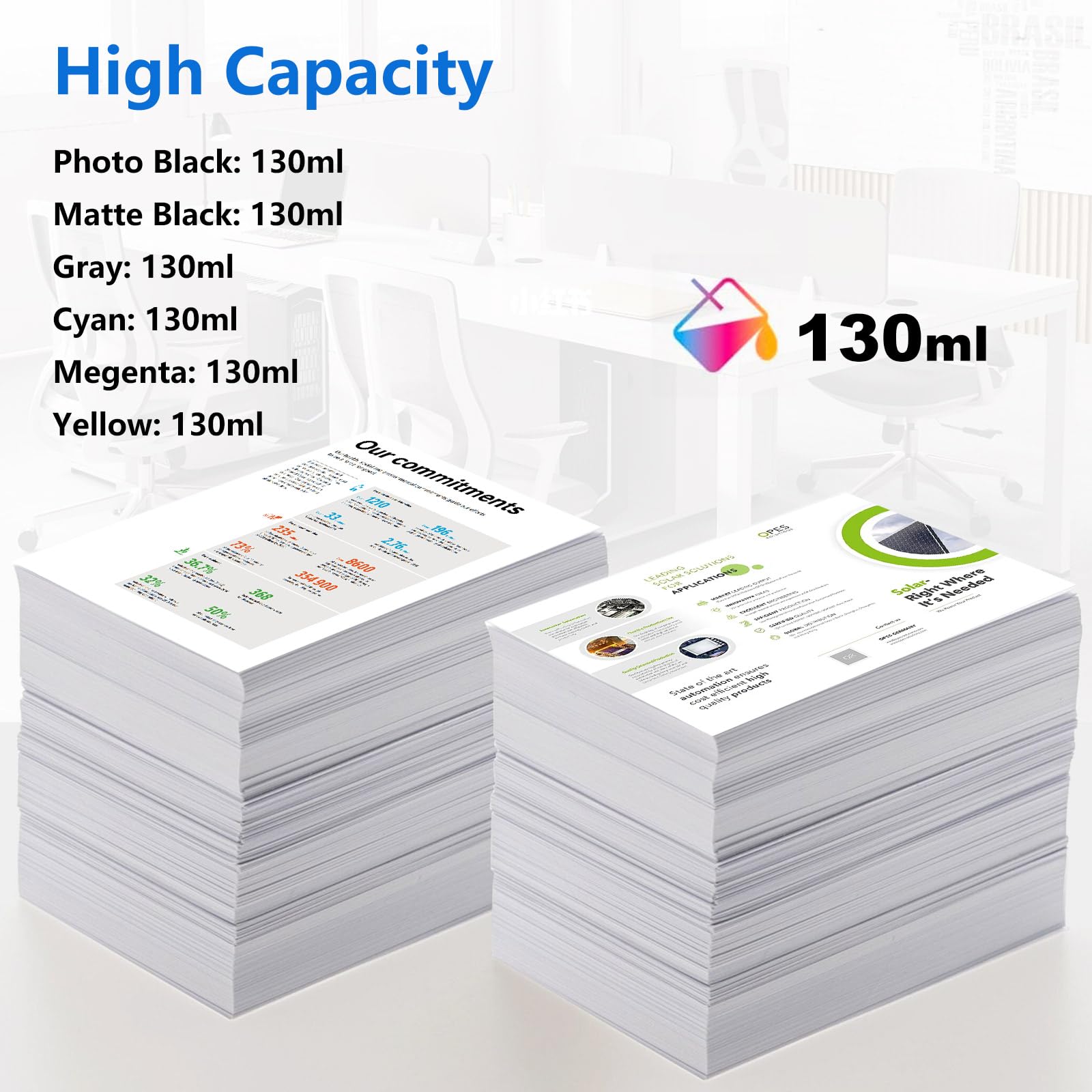 72 cartuchos de tinta de repuesto para 72 C9403A C9370A C9371A C9372A C9373A C9374A, compatible con HP Designjet T1110/T1120/T1200/T1300/T2300/T610/T770/T790 / T795