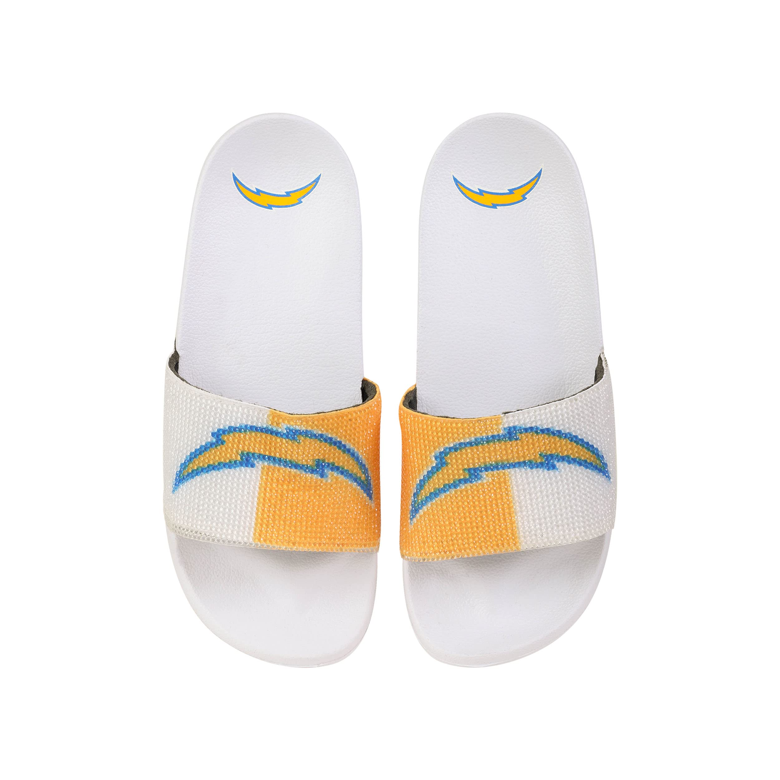 FOCO Los Angeles Chargers NFL Womens Big Logo Shimmer Slide - S