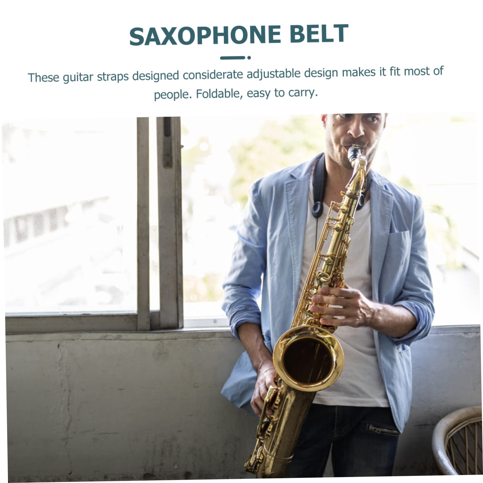 BESPORTBLE 1 PC Adjustable Leather Saxophone Strap Durable Saxophone Accessory Stylish Replacement for Old Straps present Random Color