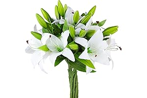 8 Pcs Artificial Tiger Lily Real Touch Lily Easter Lily Fake Spring Flowers