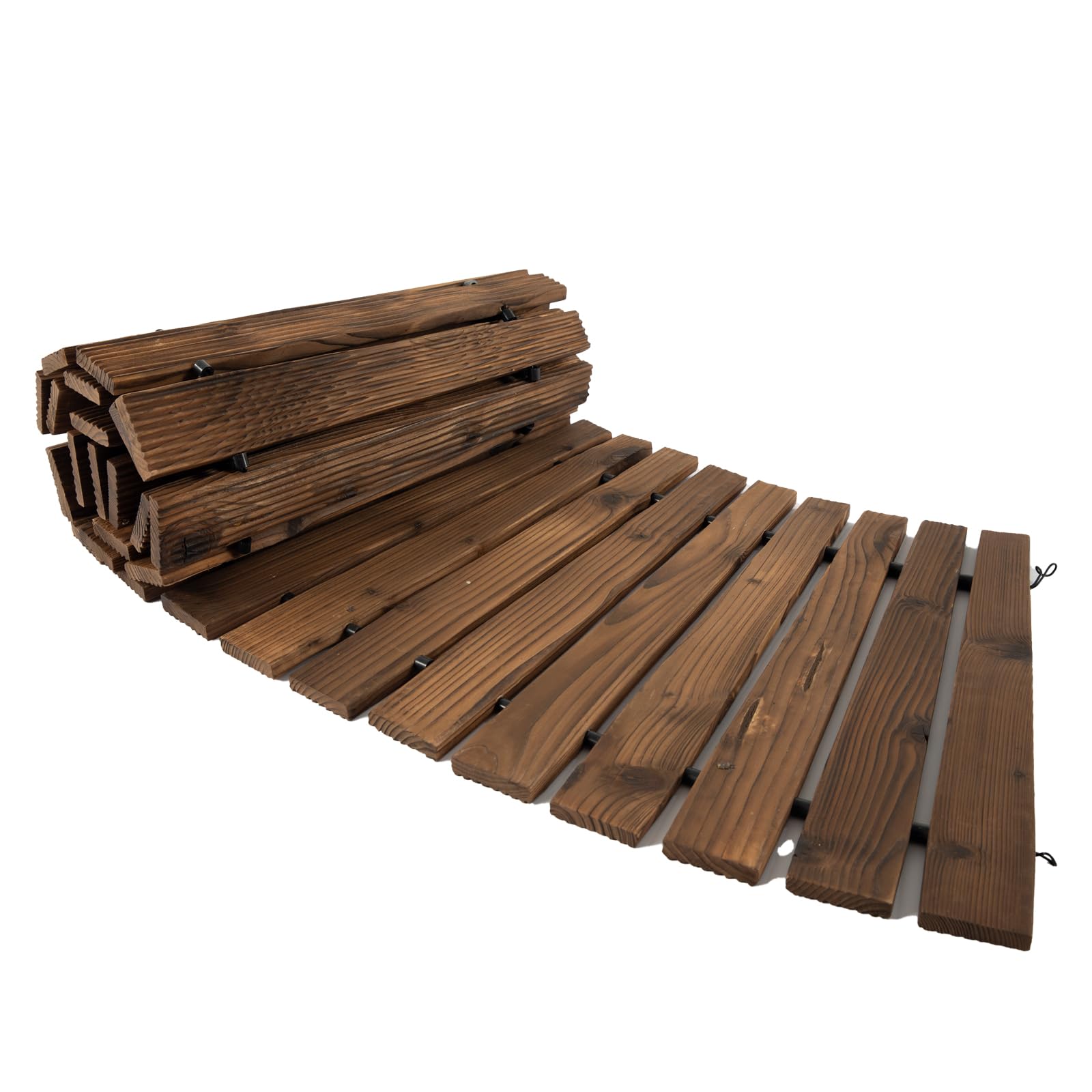 Icoget Roll out - Camino de Madera para jardín (1,8 m, Resistente a la Intemperie, Antideslizante, para Suelo nevado, para Patio, Playa, Boda, Curvado)
