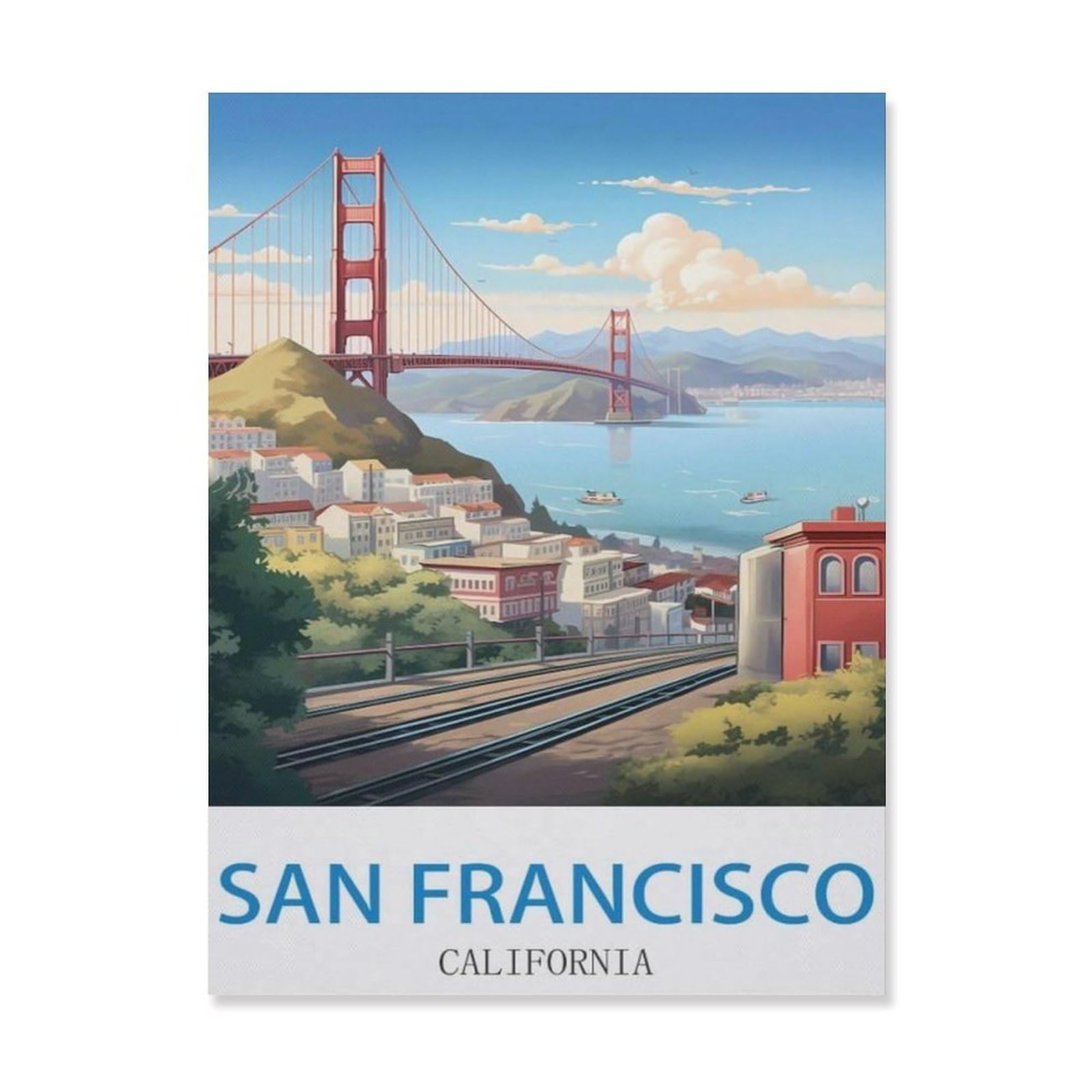 San Francisco California，Funny Tin Sign Retro Metal Sign for Home Farm Toilet Restroom Washroom Wall Decor Gift(15x30cm）6x12 inch-EF12