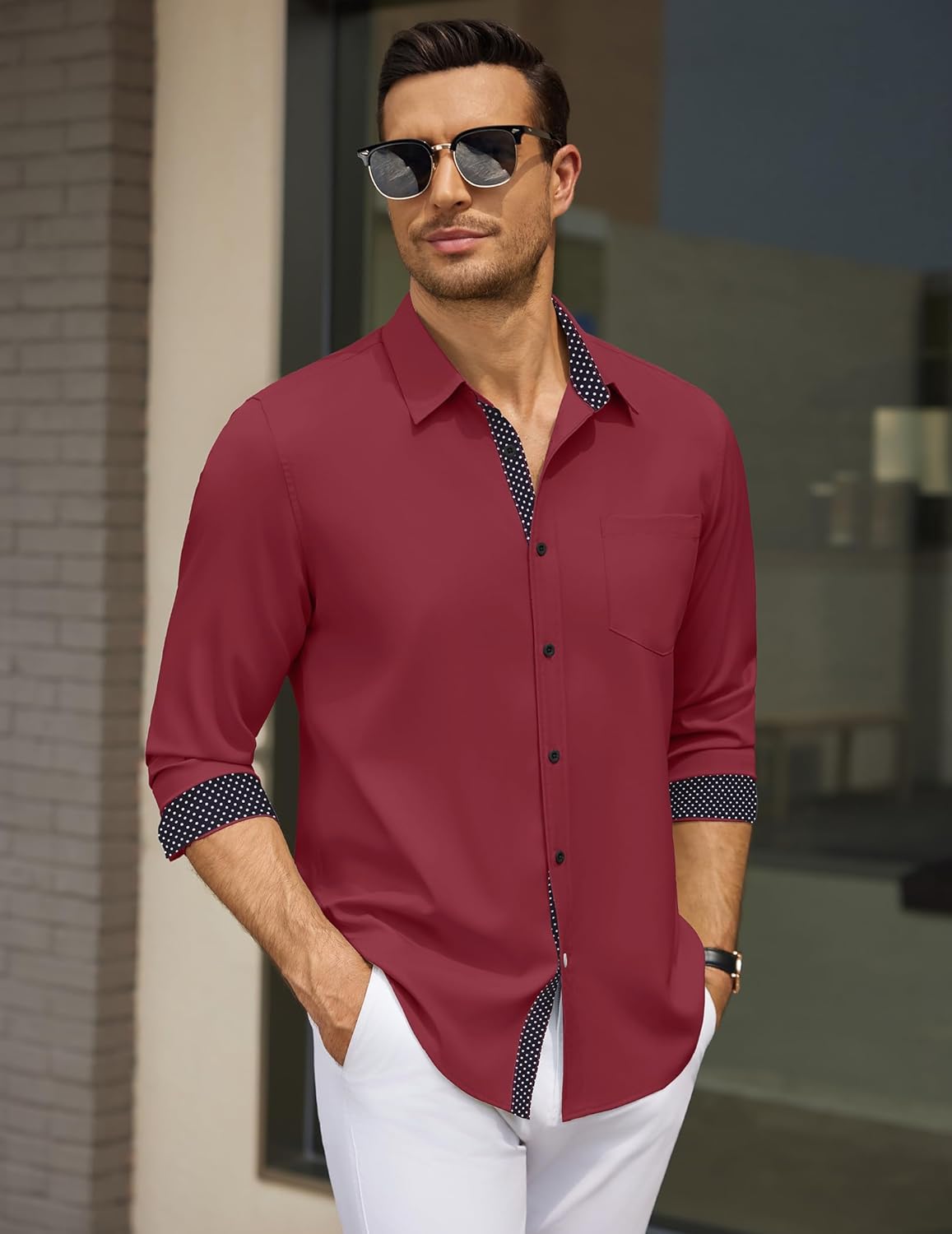 COOFANDY Men's Dress Shirt Wrinkle Free Regular Fit Stretch Long Sleeve Button Down Shirts - Image 5