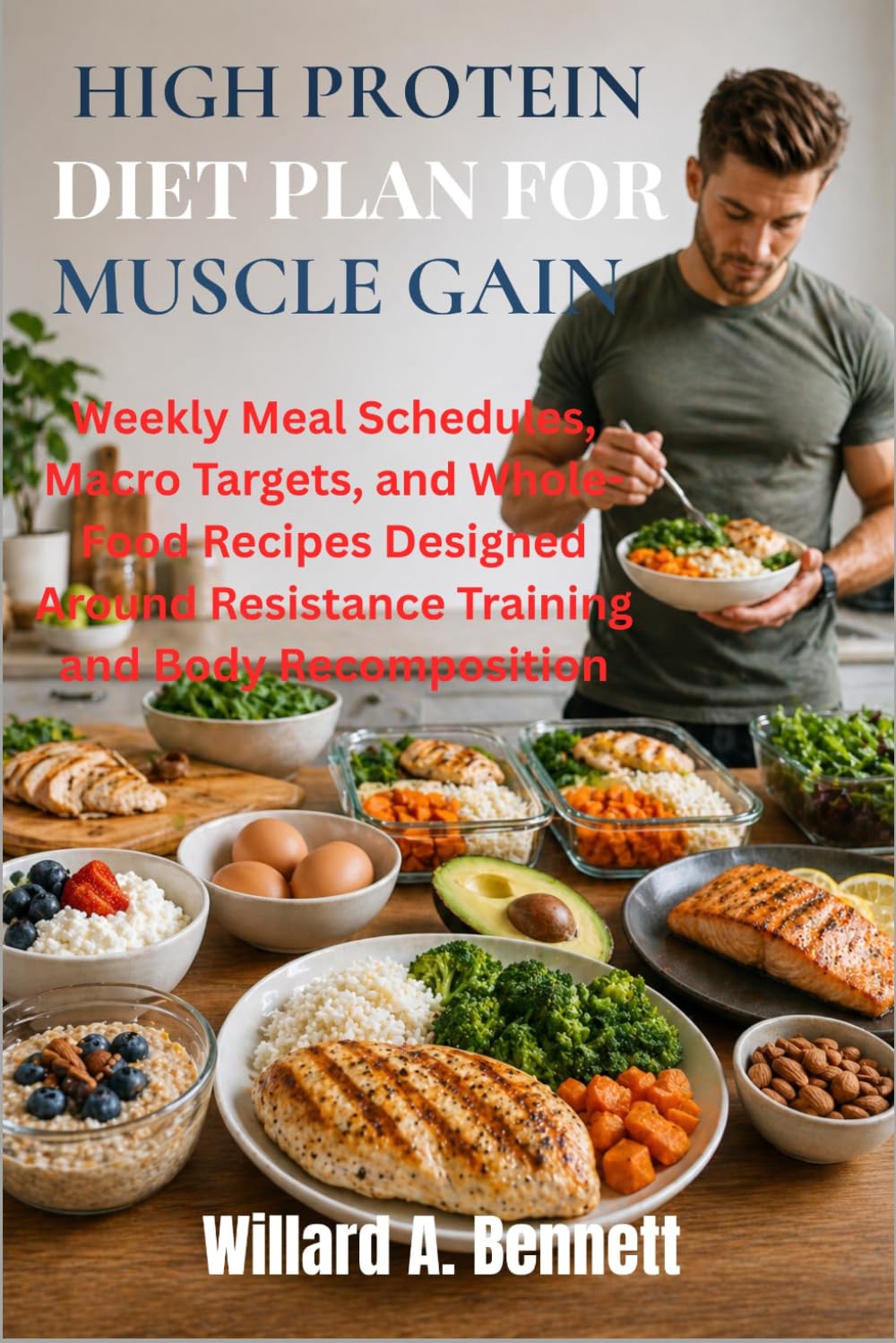 HIGH PROTEIN DIET PLAN FOR MUSCLE GAIN: Weekly Meal Schedules, Macro Targets, and Whole-Food Recipes Designed Around Resistance Training and Body Recomposition