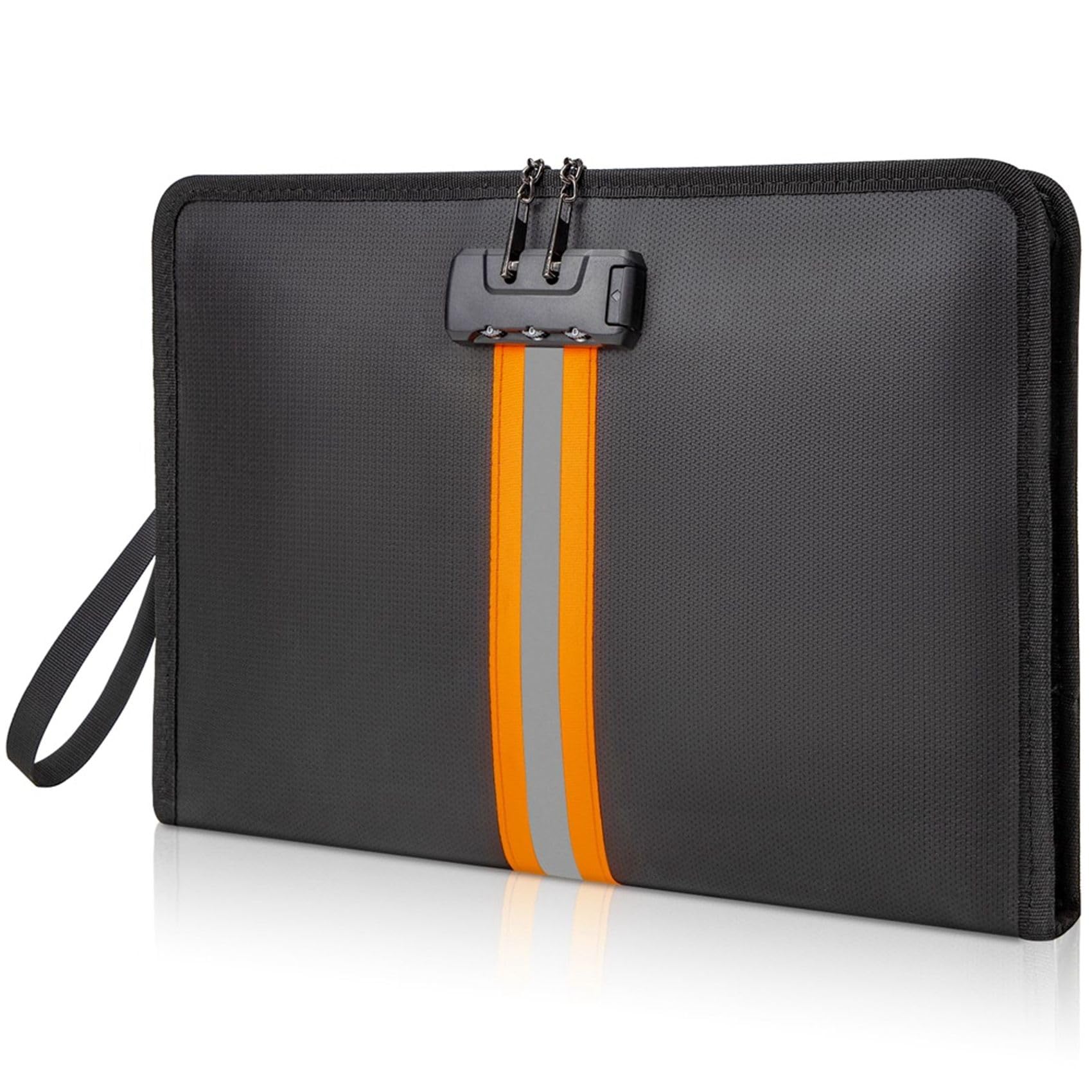 3X Borsa Portadocumenti Ignifuga con Lucchetto, Borsa Portasoldi Ignifuga da 13x9,2 Pollici, con Cerniera e Lucchetto, Adatta per Tablet e Documenti A4