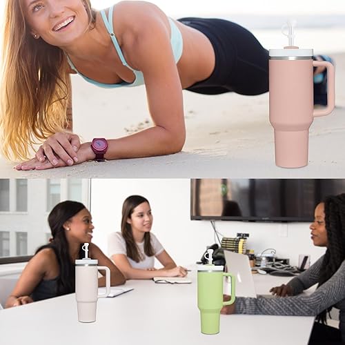 Miniatura 5 de Tapón de silicona para derrames compatible con Stanley Cup H2.0 de 40 onzas30 onzas  Tapón para derrames  Tapa de paja  Tapón de fugas, 2 juegos de