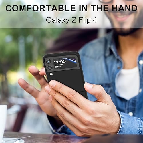 Miniatura 10 de TSQQST Funda para Samsung Galaxy Z Flip 4 5G (2022), funda delgada y delgada de protección contra caídas para Galaxy Z Flip 4  Verde oscuro