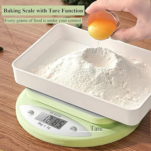 Miniatura 4 de Báscula de cocina bonita, báscula digital de alimentos con pantalla LCD, capacidad de 11 libras (11.0 lbs), medición precisa de peso de 0.03 oz (1