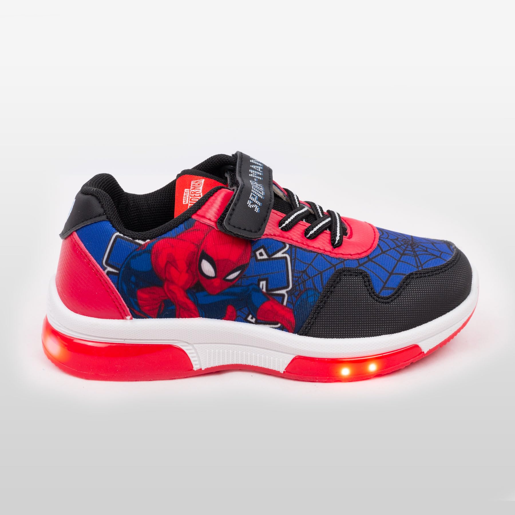 Marvel Spiderman - Bambino - Scarpe Sneakers Scarpe da Ginnastica con Luci LED - Prodotto Originale con Licenza Ufficiale [6765 Blu/Nero LED - 30]