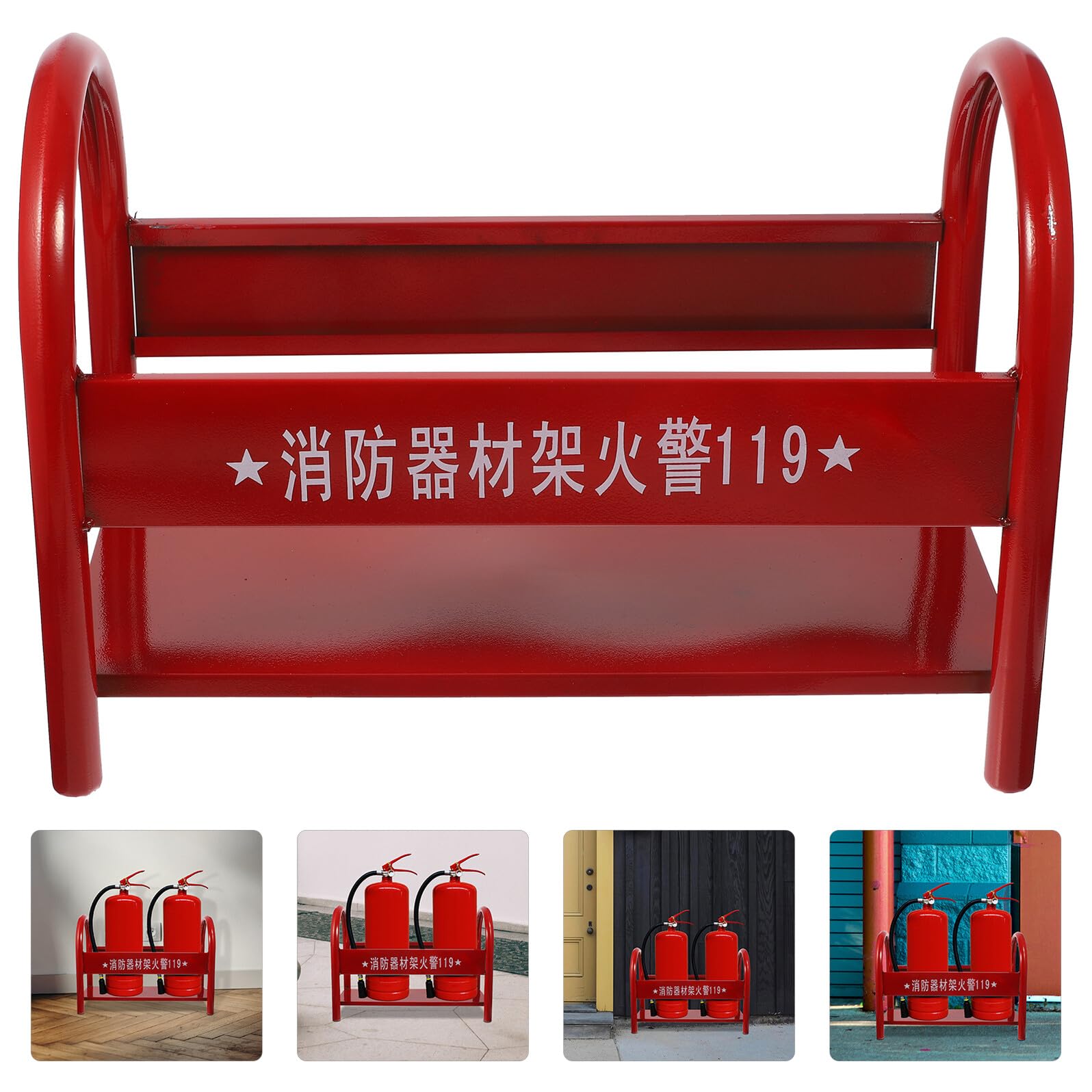 FRCOLOR Soporte Metálico Rojo para Extintor de Incendios de 2-4 Kg Estante Resistente para Almacenamiento Seguro Hogares Oficinas y Comercios