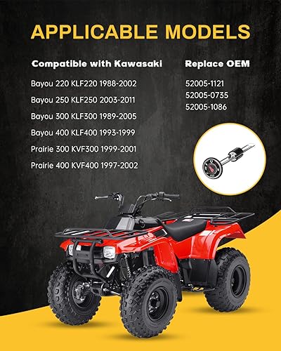 Miniatura 2 de QUICKWOLF Medidor de combustible Bayou, medidor de gas Prairie compatible con Kawasaki Bayou 220 250 300 400 Prairie 300 400 KLF220 KLF250 KLF300