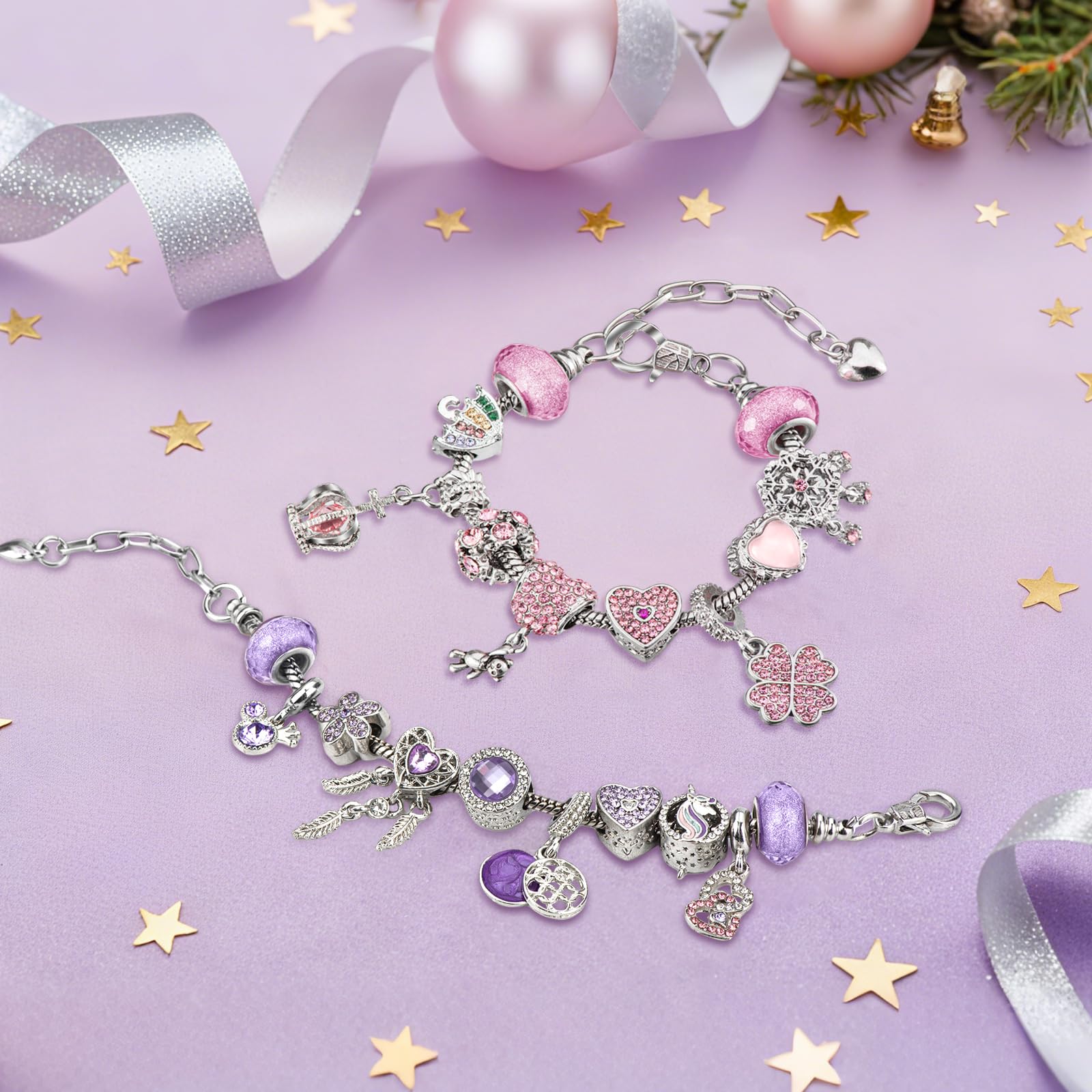 Calendario Dell'Avvento 2025 Con Gioielli Per Bambine E Ragazze, 24 Caselle, Kit Braccialetti Fai Da Te