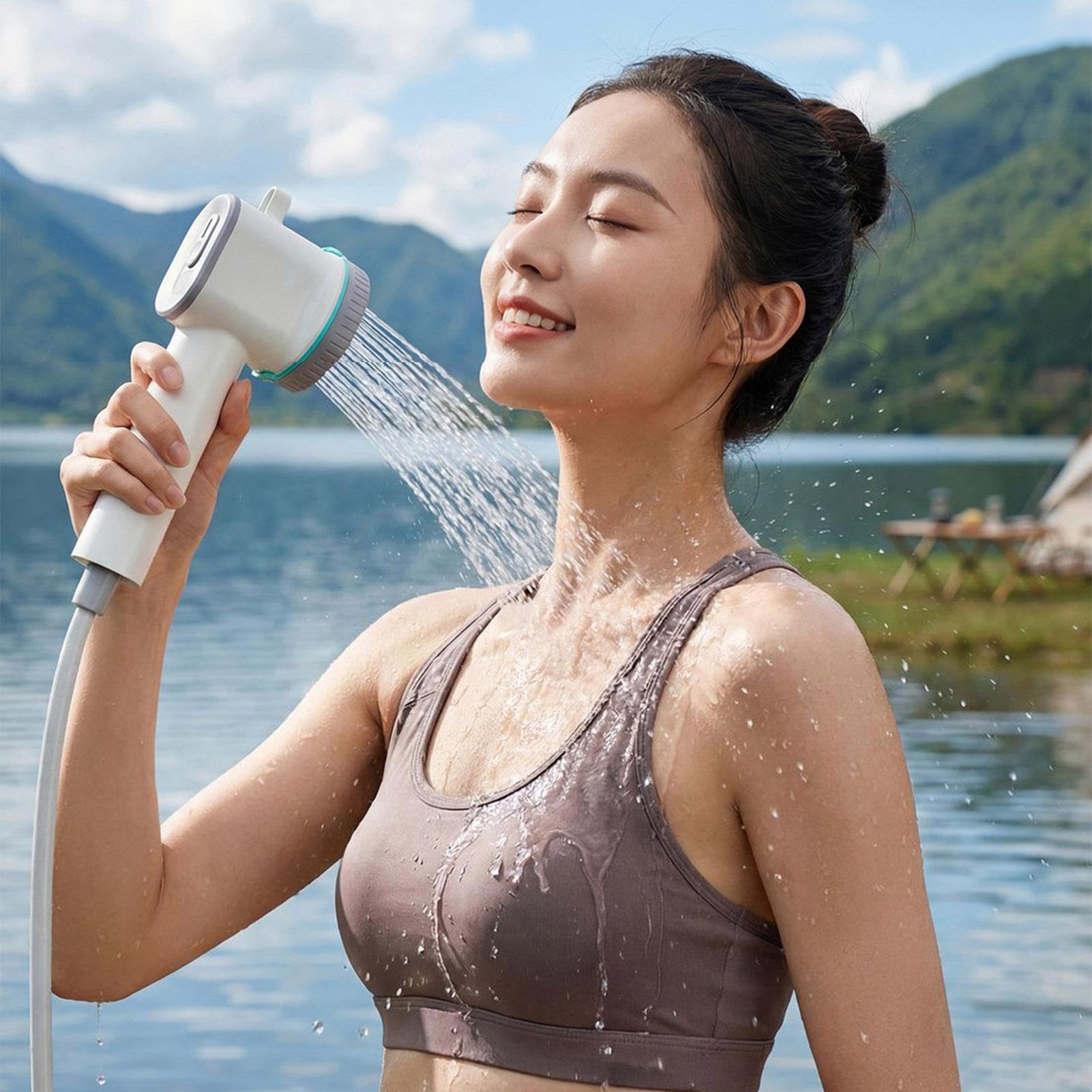 Doccia Da Campeggio 2 Modalità Spray Bagno Elettrico Da Esterno Con | Doccia A Mano Ricaricabile Per Camper, Escursionismo, Campeggio, Spiaggia, Zaino In Spalla, Viaggio