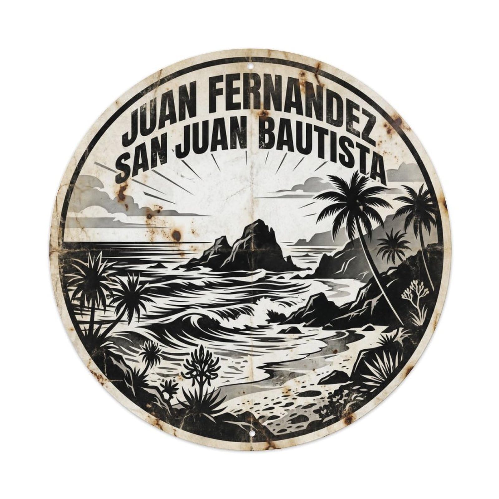 Seaside Journey Juan Fernandez Islands San Bautista Metal Tin Sign
