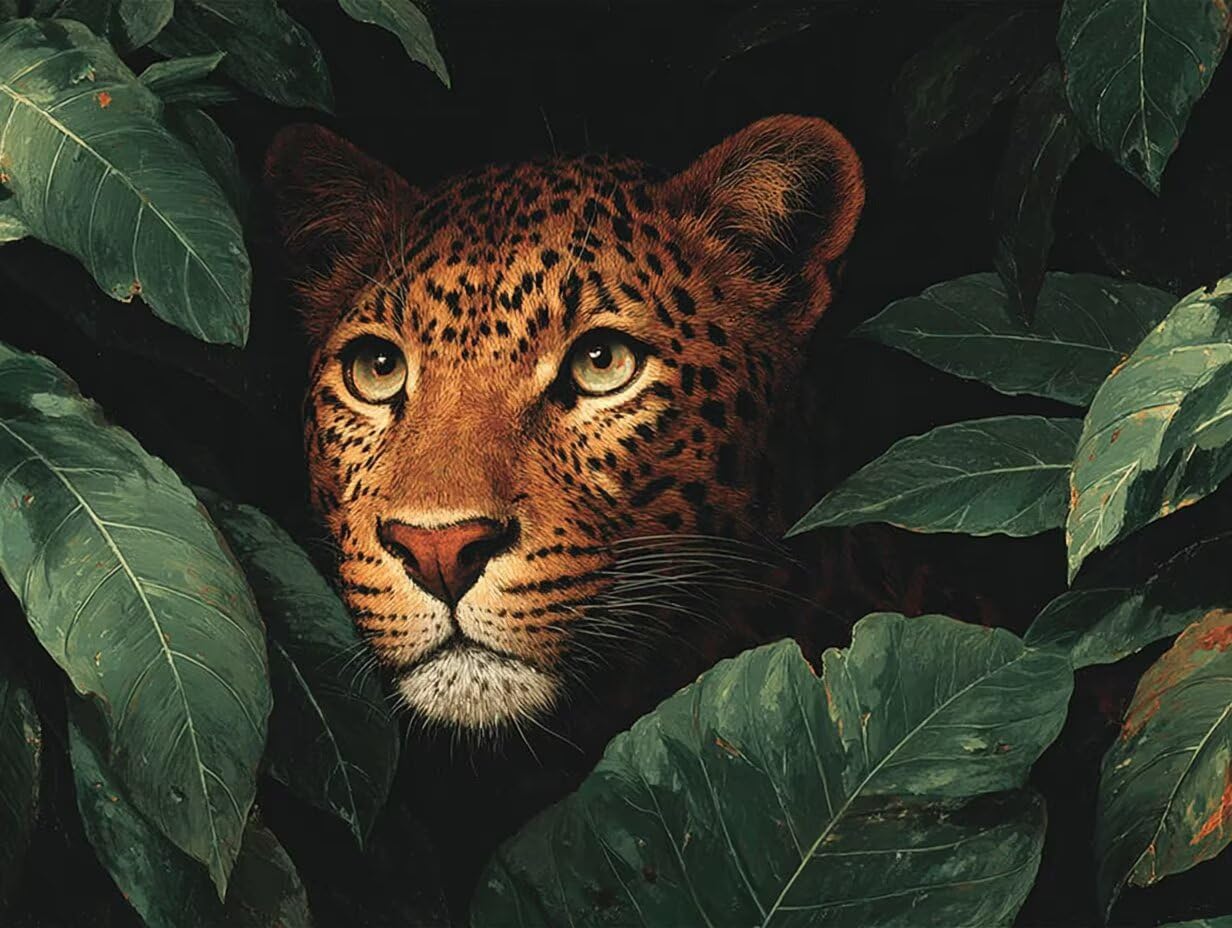 Leopard zestaw do malowania według liczb, dla dorosłych, dla początkujących, zestaw do majsterkowania, dla dorosłych z pędzlami i farbą akrylową, zestaw do malowania według numerów, dekoracja domu