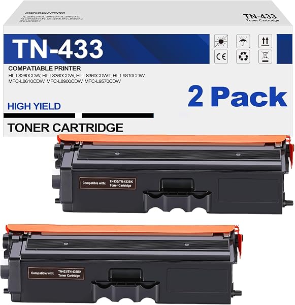 GOTOBY Compatible Toner Cartridge Replacement for Brother TN433BK TN433 TN431BK TN-433 TN436BK for HL-L8260CDW HL-L8360C