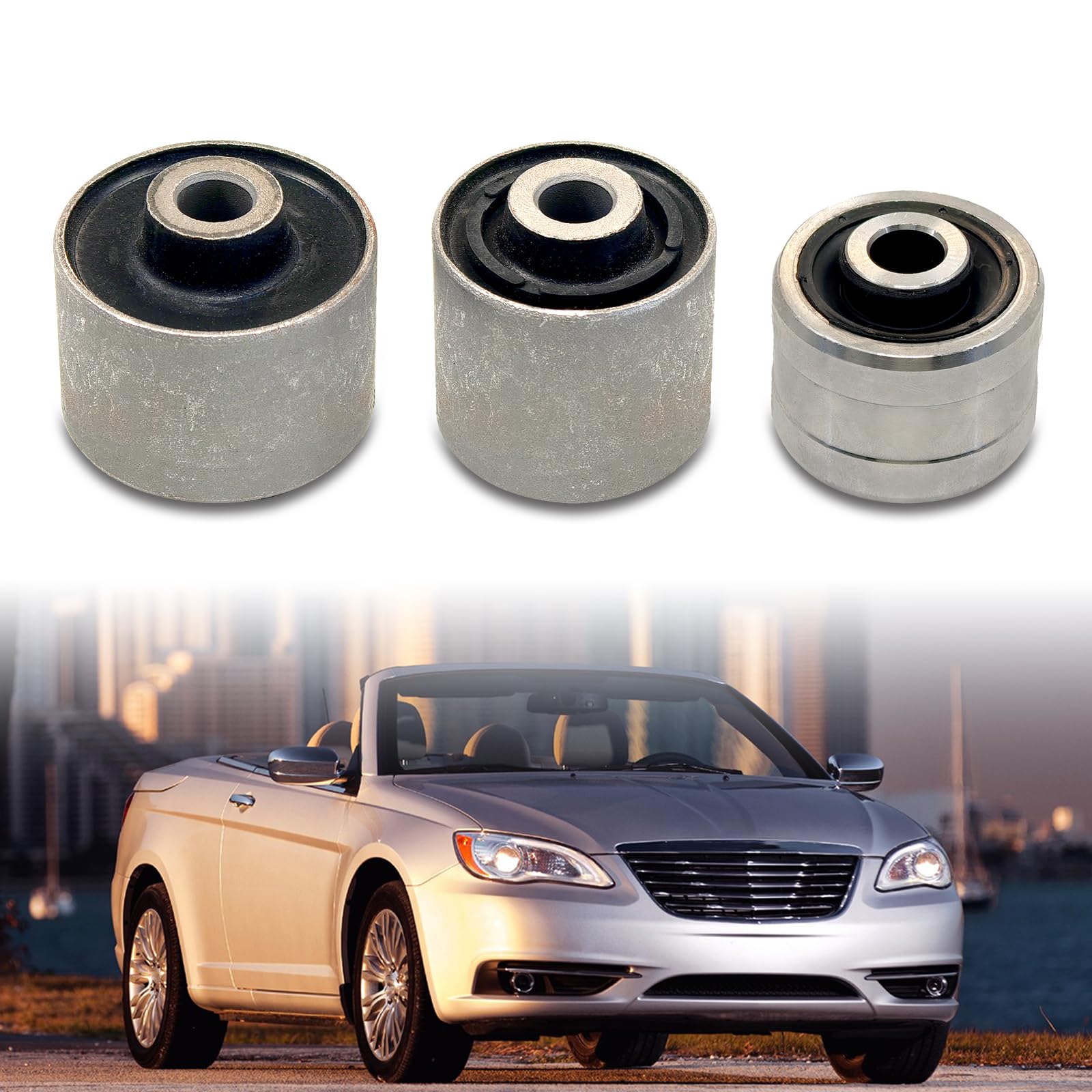 Photo 1 of 523-081 Rear Suspension Knuckle Bushing Compatible with Chrysler 200 & Dodge Avenger 2011-2014 Dodge Journey 2011-2020 Replace 5085532AH 5085533AH Includes 3 Knuckle Bushings