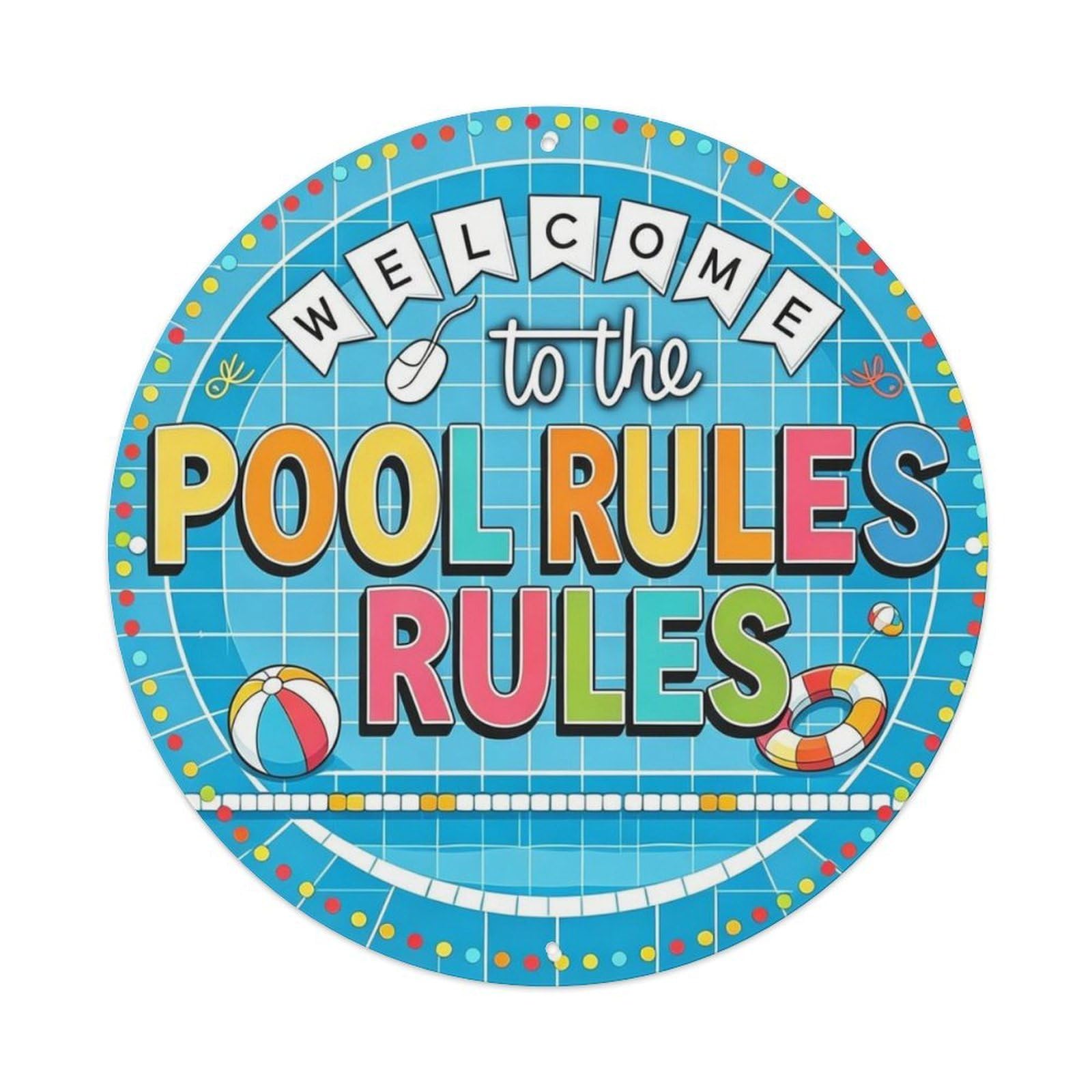 Swimming Pool Pool Rules Metal Tin Sign Plaque