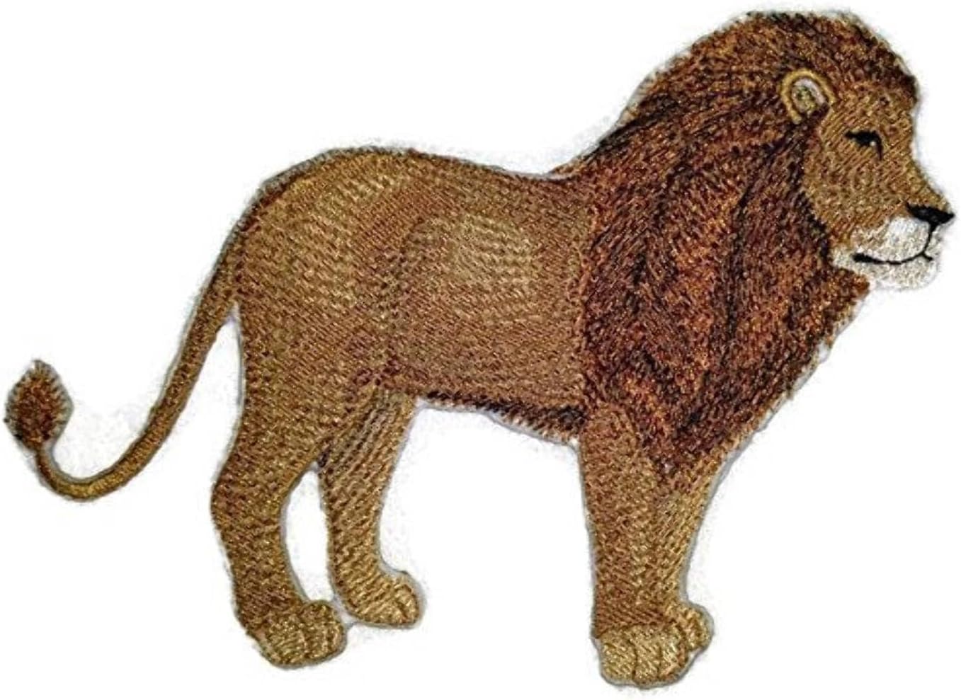 Nature Weaved in Threads, Amazing Animal Kingdom [Lion Portrait] [Custom and Unique] Embroidered Iron on/Sew Patch [6.36" *5. 89"] [Made in USA]
