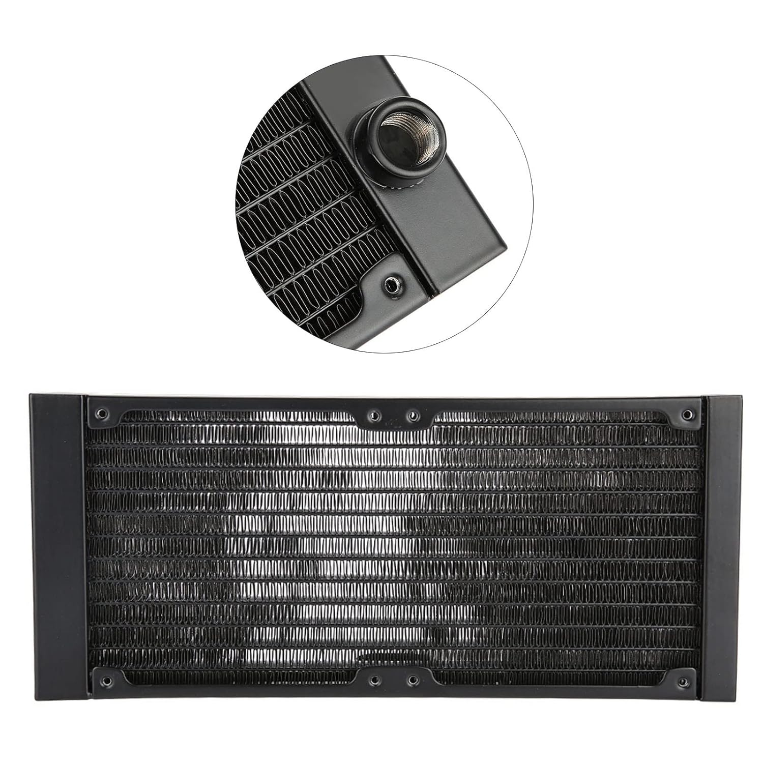 Joyzan 12 Tube 240mm Aluminium G1/4 Thread Water Cooling Radiator, PC CPU Cooler, Triple Fan Mounts, Heat Exchanger, Liquid Cooling System