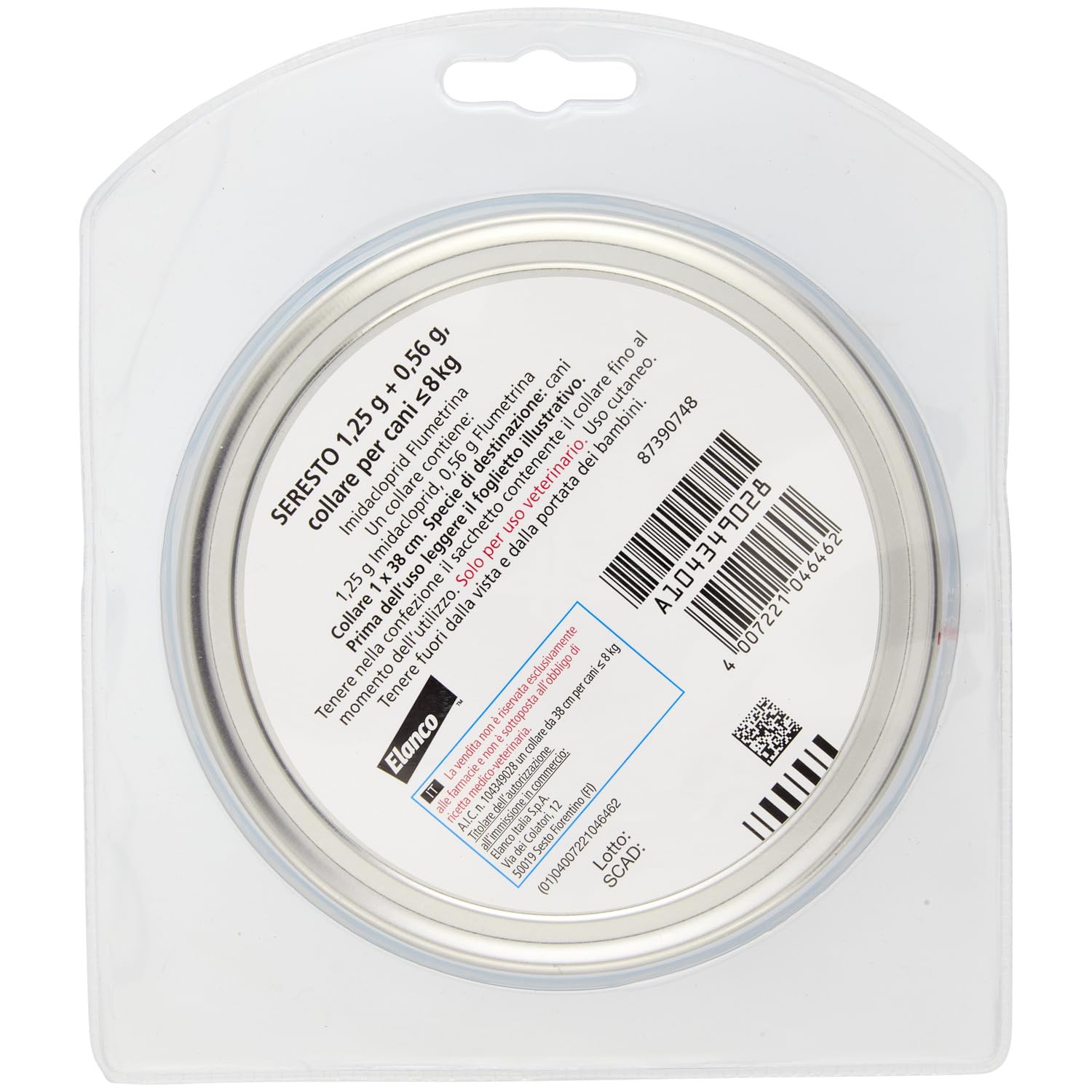 Seresto Antiparassitario Collare Cani Fino A 8kg, 1pz